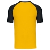 T-shirt bicolore manches courtes Jaune/Noir Kariban Baseball – vue 2