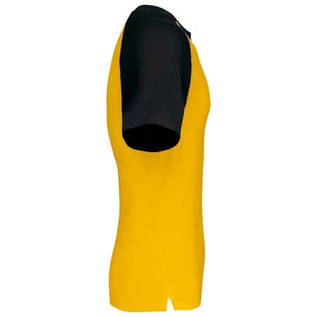 T-shirt bicolore manches courtes Jaune/Noir Kariban Baseball – vue 3