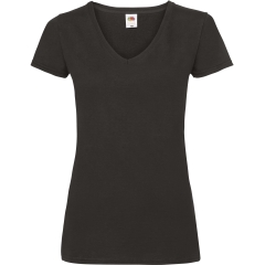 T-shirt femme col V Valueweight Noir – Fruit of the Loom