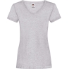 T-shirt femme col V Heather Grey Fruit of the Loom 165 g/m²