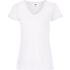 T-shirt femme col V Valueweight Blanc – Fruit of the Loom
