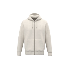 Sweat zippé capuche écoresponsable unisexe Blanc Ivory Native Spirit