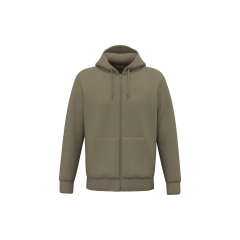 Sweat zippé capuche écoresponsable Vert Olive Native Spirit