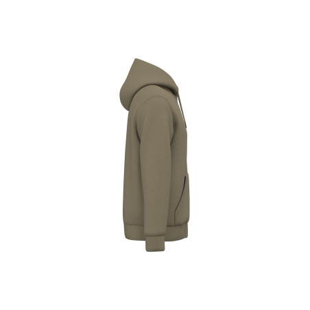 Sweat zippé capuche écoresponsable Vert Olive Native Spirit – vue 3