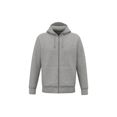 Sweat zippé capuche écoresponsable Gris lune chiné Native Spirit