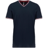 T-shirt maille piquée col V homme Marine / Rouge / Blanc – Kariban