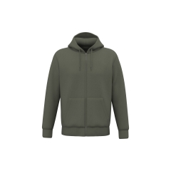Sweat zippé capuche écoresponsable Vert Kaki Native Spirit