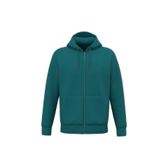 Sweat zippé capuche écoresponsable Peacock Green Native Spirit