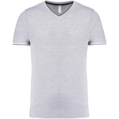 T-shirt maille piquée col V homme Gris | Kariban