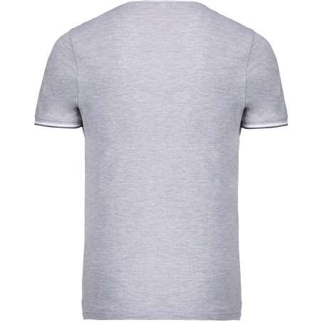 T-shirt maille piquée col V homme Gris | Kariban – vue 2