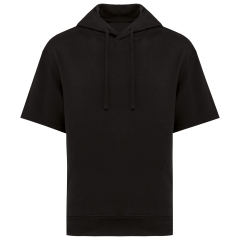 Sweat capuche French Terry écoresponsable manches courtes Noir Native Spirit