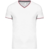T-shirt maille piquée col V homme Blanc Kariban