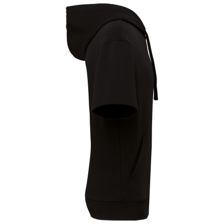 Sweat capuche French Terry écoresponsable manches courtes Noir Native Spirit – vue 3
