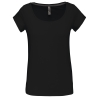 T-shirt col bateau manches courtes femme Noir – Kariban
