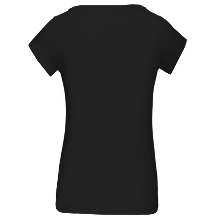 T-shirt col bateau manches courtes femme Noir – Kariban – vue 2