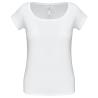 T-shirt col bateau manches courtes femme Blanc Kariban