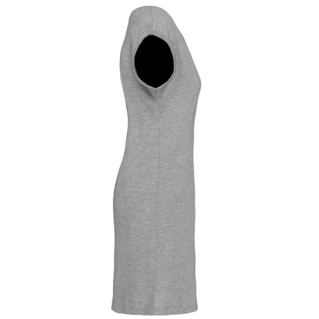 T-shirt long femme gris chiné Kariban – Coupe fluide – vue 3