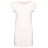 T-shirt long femme blanc cassé – Coupe fluide | Kariban