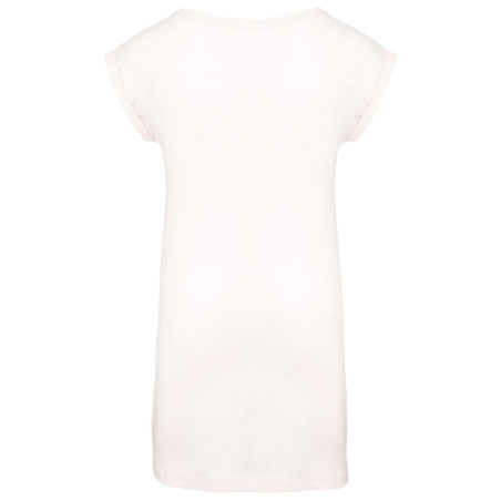 T-shirt long femme blanc cassé – Coupe fluide | Kariban – vue 2