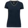 T-shirt maille piquée col V femme Marine Kariban