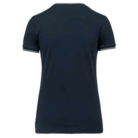 T-shirt maille piquée col V femme Marine Kariban – vue 2