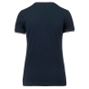 T-shirt maille piquée col V femme Marine / Rouge / Blanc – Kariban – vue 2