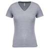 T-shirt maille piquée col V femme Gris Kariban