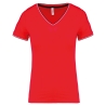 T-shirt maille piquée col V femme Rouge Kariban