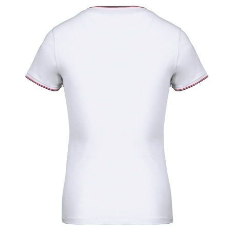 T-shirt maille piquée col V femme Blanc Kariban – vue 2