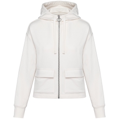 Sweat zippé capuche French Terry écoresponsable Blanc Ivory Native Spirit