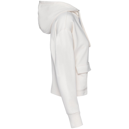 Sweat zippé capuche French Terry écoresponsable Blanc Ivory Native Spirit – vue 3