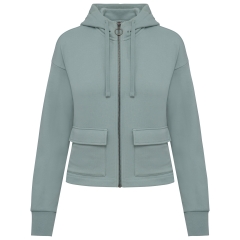 Sweat zippé capuche French Terry écoresponsable Vert Native Spirit