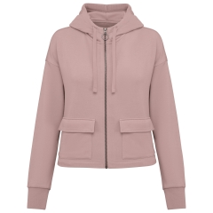 Sweat zippé capuche French Terry écoresponsable Rose Native Spirit