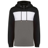 Sweat-shirt à capuche tricolore unisexe Kariban – Noir