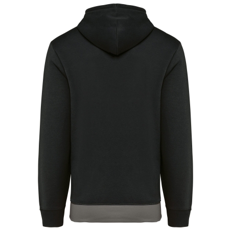 Sweat-shirt à capuche tricolore unisexe Kariban – Noir – vue 2