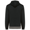 Sweat-shirt à capuche tricolore unisexe Kariban – Noir – vue 2