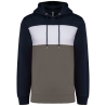 Sweat-shirt tricolore à capuche Marine unisexe Kariban