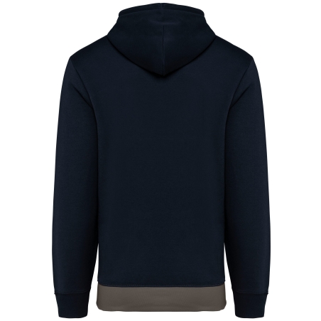 Sweat-shirt tricolore à capuche Marine unisexe Kariban – vue 2
