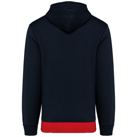 Sweat-shirt tricolore à capuche unisexe Kariban Marine – vue 2