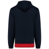 Sweat-shirt tricolore à capuche unisexe Kariban Marine – vue 2