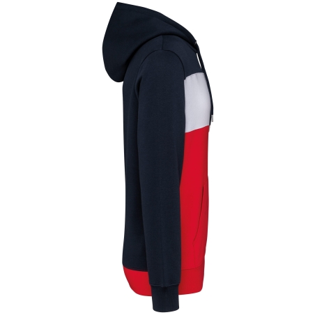 Sweat-shirt tricolore à capuche unisexe Kariban Marine – vue 3