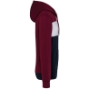 Sweat-shirt à capuche tricolore bordeaux unisexe Kariban – vue 3