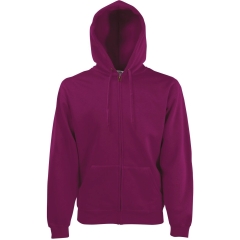 Sweat zippé capuche homme Bordeaux Fruit of the Loom Classic