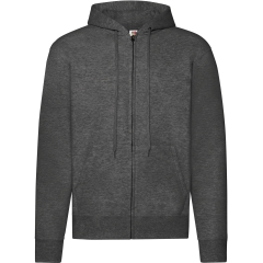 Sweat zippé capuche Classic Gris Fruit of the Loom – 280 g/m²