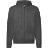 Sweat zippé capuche Classic Gris Fruit of the Loom – 280 g/m²