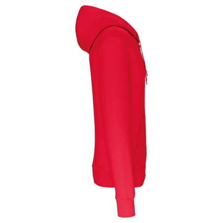 Sweat zippé capuche écoresponsable homme Rouge Kariban – vue 3