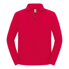 Sweat-shirt col 1/4 zip Rouge Fruit of the Loom Iconic Premium