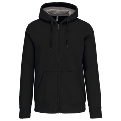 Sweat-shirt zippé capuche unisexe Noir – Kariban 360 g/m²