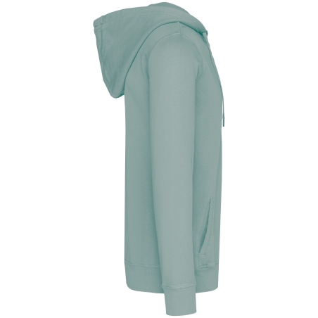 Sweat zippé capuche French Terry écoresponsable Vert jade délavé Native Spirit – vue 3