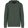 Sweat zippé capuche French Terry écoresponsable Vert Kaki Native Spirit